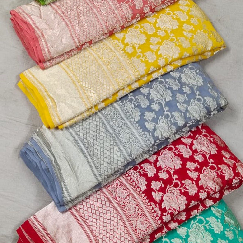 Banarasi Georgette chiffon khaddi Sarees...