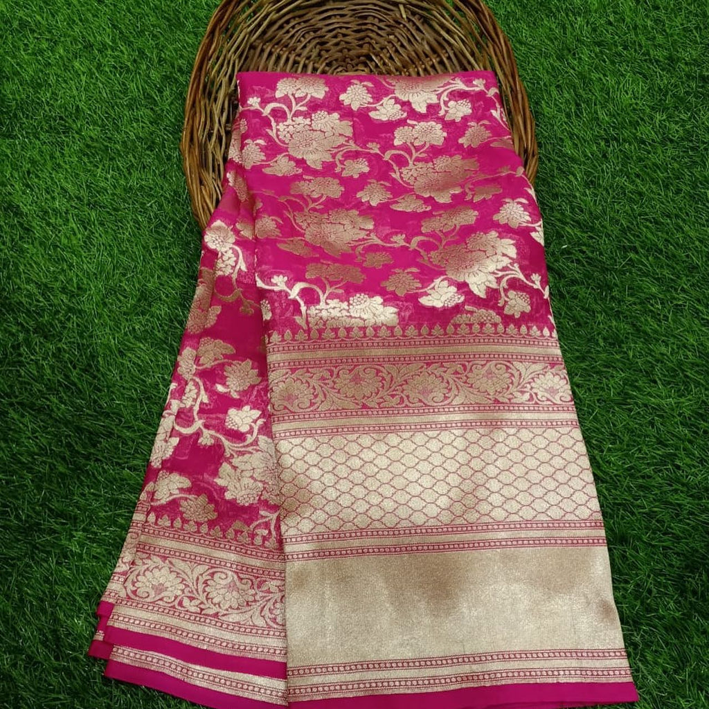 Banarasi Georgette khaddi Sarees with...