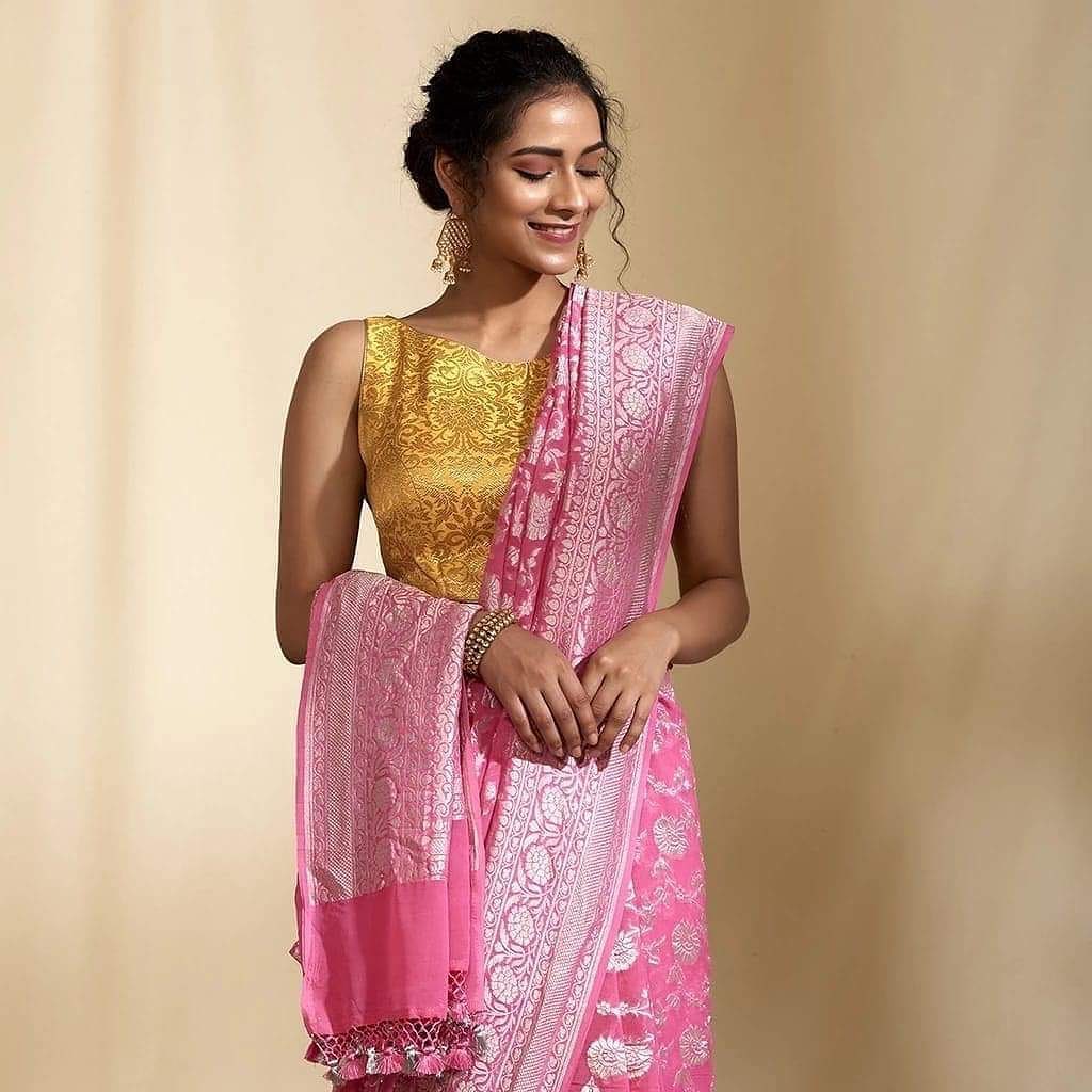 Banarasi chiffon Georgette designer Sarees...