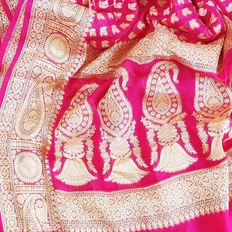 Pure Georgette chiffon khaddi saree...