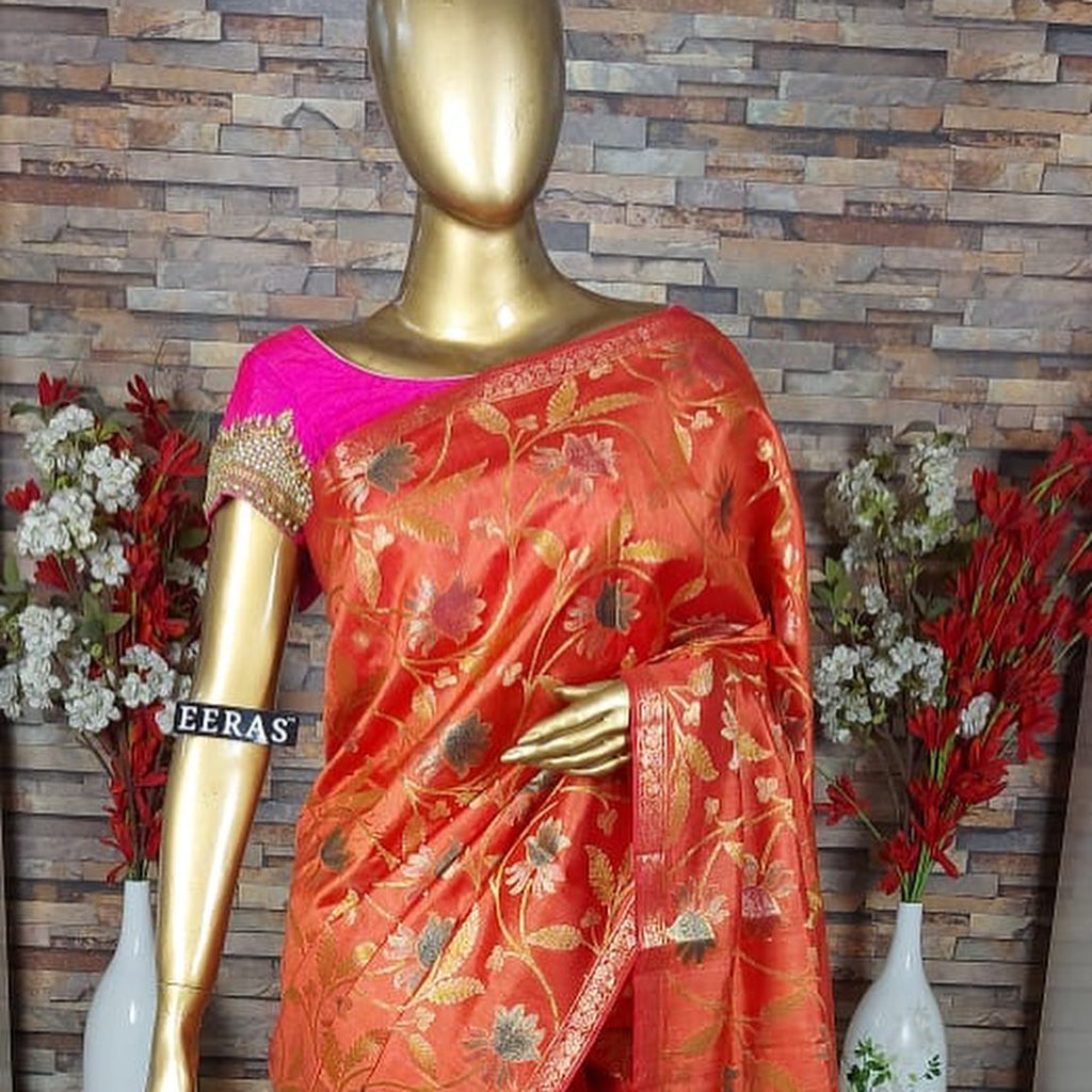Pure Banarasi Silk floral Sarees...