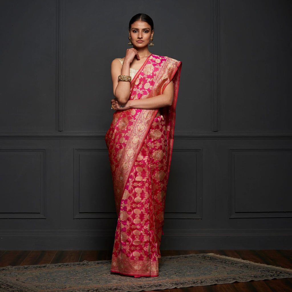 Banarasi Silk Saree- Buy Pure Banarasi Saree Online at fashionvibes.net