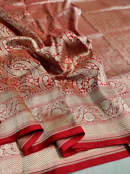 Pure Banarasi Silk Wedding Red Saree