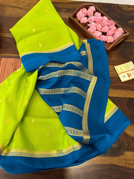100gm Thickness Pure Mysoore Silk Saree in - Saree - FashionVibes