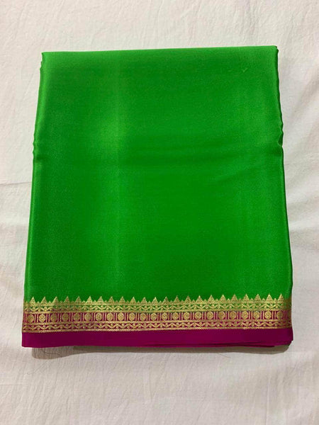 100gm Thickness Pure South Silk Saree in ForestGreen - Saree - FashionVibes