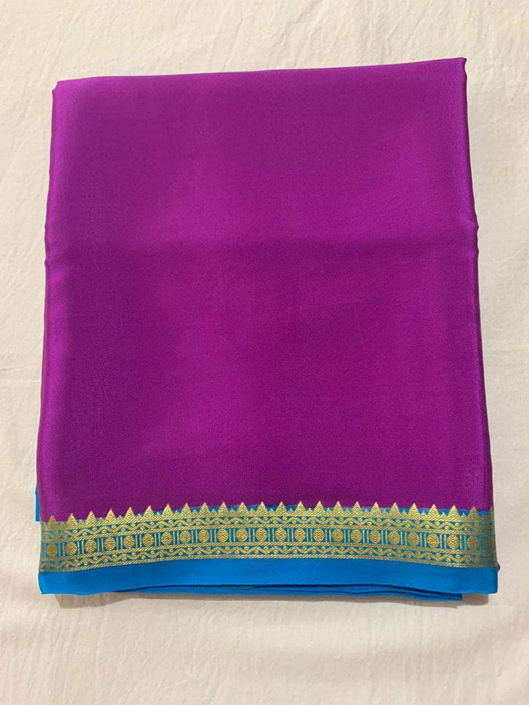 100gm Thickness Pure South Silk Saree in MediumOrchid - Saree - FashionVibes