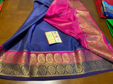 100Grm Thickness Double Contrast Pure South Silk Saree in RoyalBlue - Saree - FashionVibes