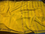 100Grm Thickness Pure South Silk Saree in Yellow - Saree - FashionVibes