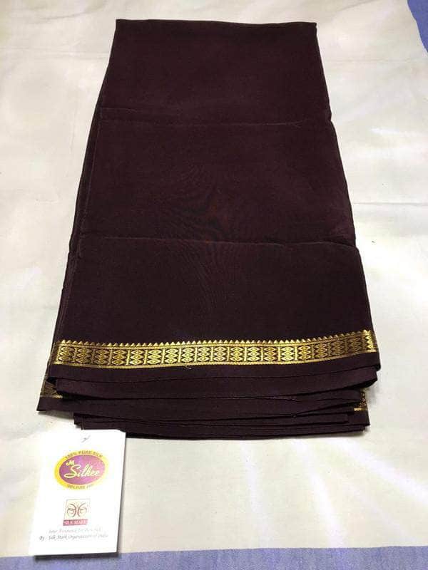 100Grm Thickness South Silk Saree in Brown - Saree - FashionVibes