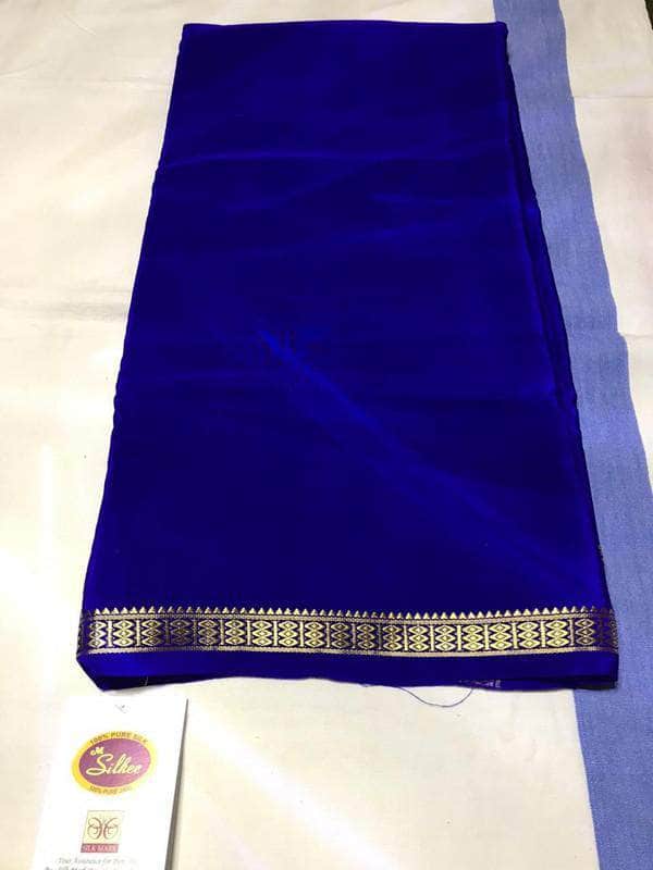 100Grm Thickness South Silk Saree in RoyalBlue - Saree - FashionVibes