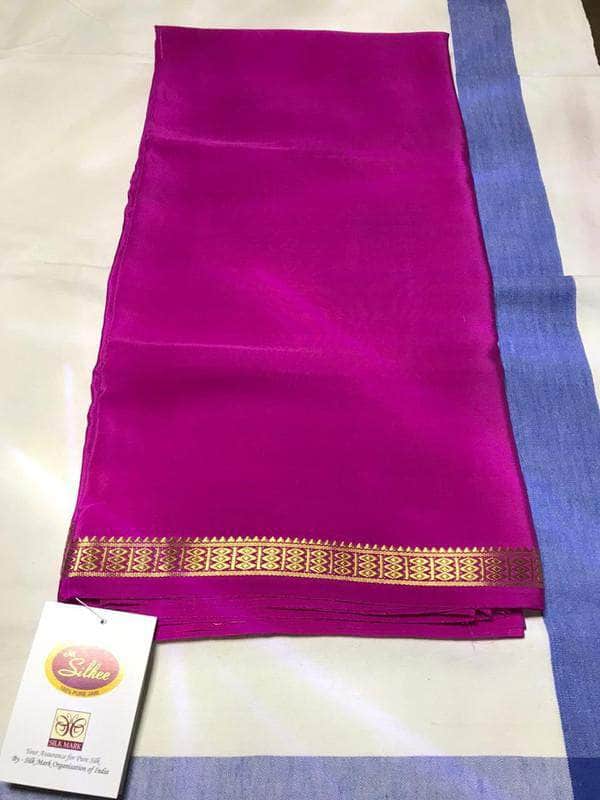 100Grm Thickness South Silk Saree in Violet - Saree - FashionVibes