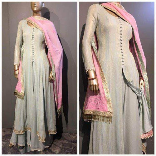 Anarkali Sharara dress in - Custom Salwar suit and Lehenga - FashionVibes