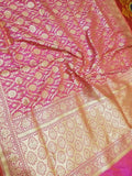 Anushka  Sharma Banarasi Silk Wedding Saree in Pink - Saree - FashionVibes