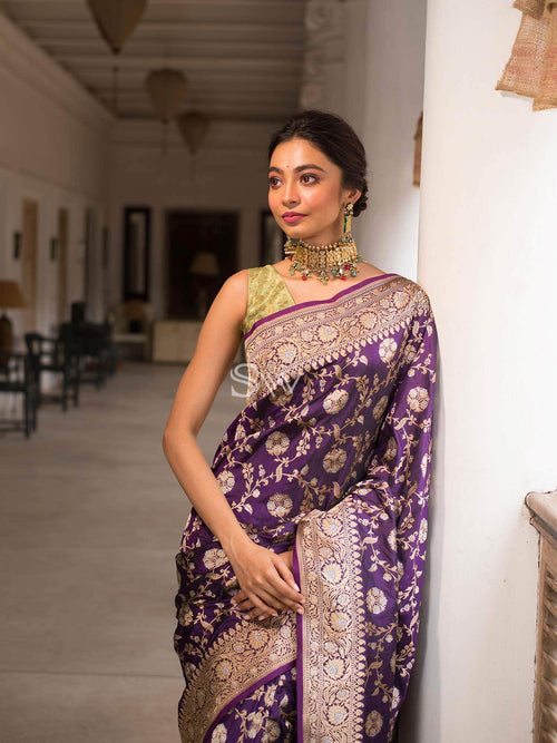 Anushka  Sharma Banarasi Silk Wedding Saree in - Saree - FashionVibes