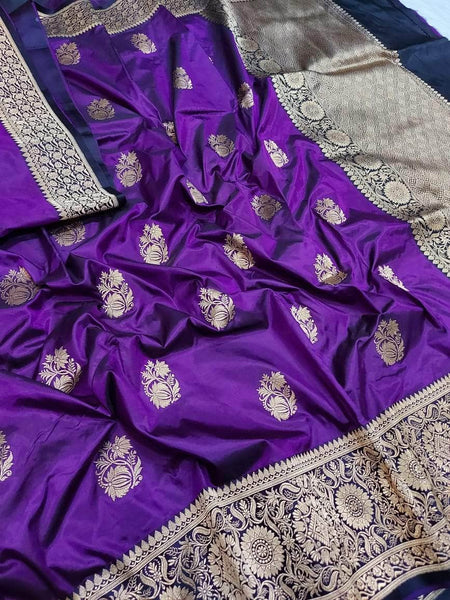 Banarasi Handloom Pure Katan Silk Saree in - Saree - FashionVibes