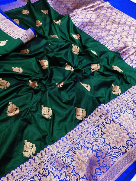 Banarasi Handloom Pure Katan Silk Saree in - Saree - FashionVibes