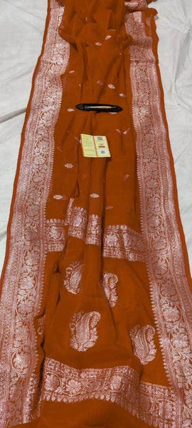 Banarasi Khaddi Chiffon Georgette Silk Saree in - Saree - FashionVibes