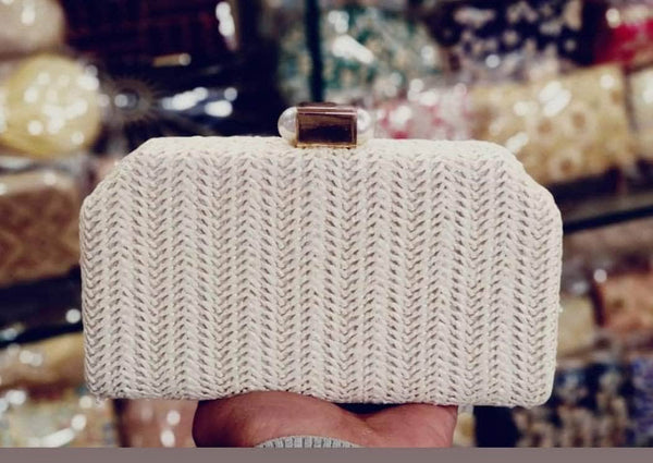 Beautiful Designer Clutch in White - Shoes & Cluthes - FashionVibes
