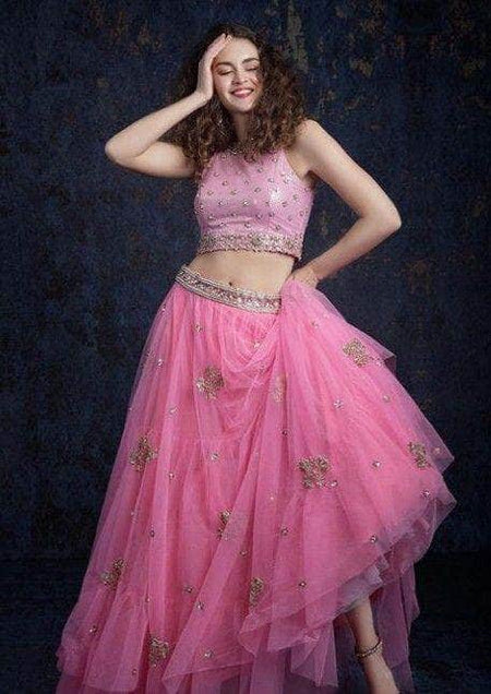Bollywood Style Pure Georgette Chikankari Lehenga