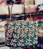 Beautiful Embroidered Clutch in Green - Shoes & Cluthes - FashionVibes