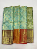 Beautiful Kanjivaram Authentic Silk Saree with floral patterns in - Saree - FashionVibes