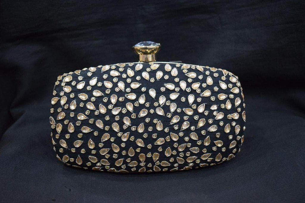 Chandla Handwork Clutch in Black - Shoes & Cluthes - FashionVibes