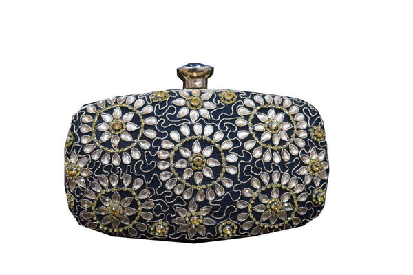 Chandla Handwork Clutch in Blue - Shoes & Cluthes - FashionVibes