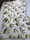 Crepe Floral Pearl Work Saree in Linen - Saree - FashionVibes