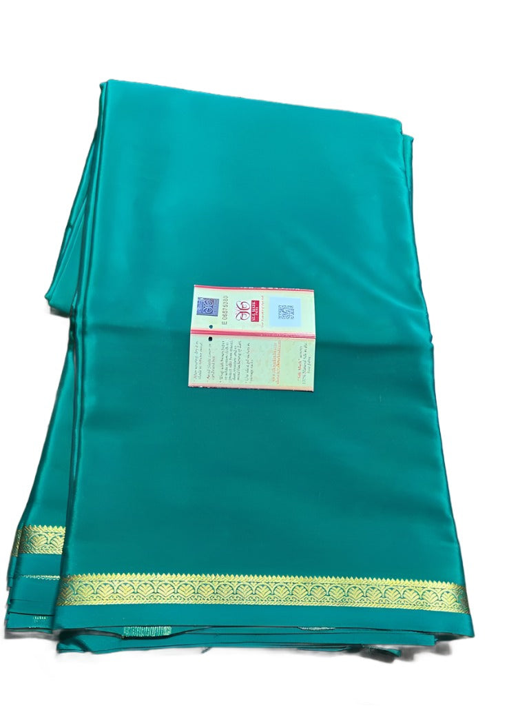 Designer 100gm Thickness Mysoree Silk Saree in blue - Saree - FashionVibes