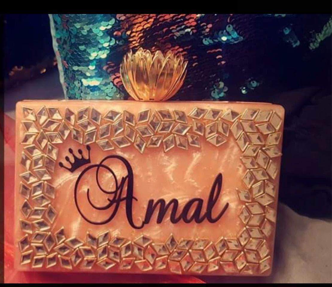 Designer Acrylic Salmon Clutch – FashionVibes - Main Image