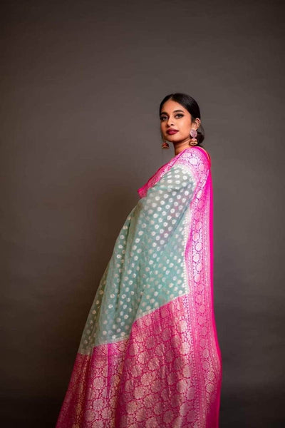 Designer Banarasi  Georgette Chiffon - Silk Saree in - Saree - FashionVibes