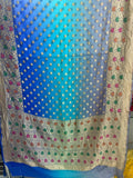 Designer Banarasi  Georgette Chiffon - Silk Saree with meenakari work in - Saree - FashionVibes