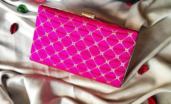 Designer Clutch in Magenta - Shoes & Cluthes - FashionVibes