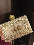 Designer Custom Name Imprint White Clutch in - Shoes & Cluthes - FashionVibes