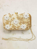Designer Hand-embroidered Clutches in Gold - Shoes & Cluthes - FashionVibes