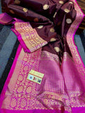 Designer Katan Silk Saree with Antique Zari Work in Maroon - Saree - FashionVibes