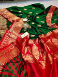 Designer Katan Silk Saree with Antique Zari Work in - Saree - FashionVibes