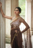 Designer organza Saree with Custom Blouse in - Saree - FashionVibes
