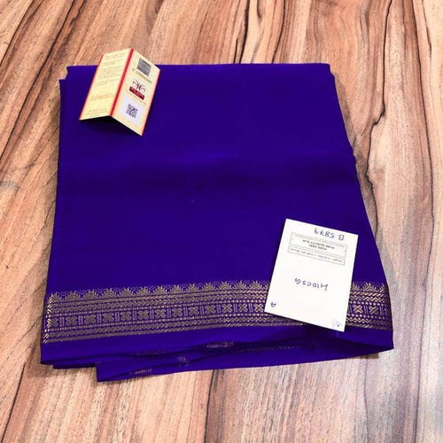 Designer Pure South Silk Saree in Blue - Saree - FashionVibes
