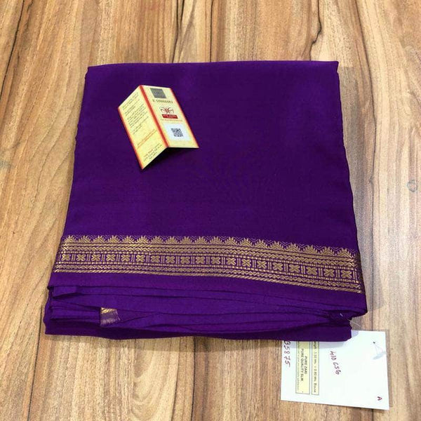 Designer Pure South Silk Saree in Purple - Saree - FashionVibes