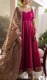 Designer Raw Silk Anarkali Suit in - Salwar Suit - FashionVibes