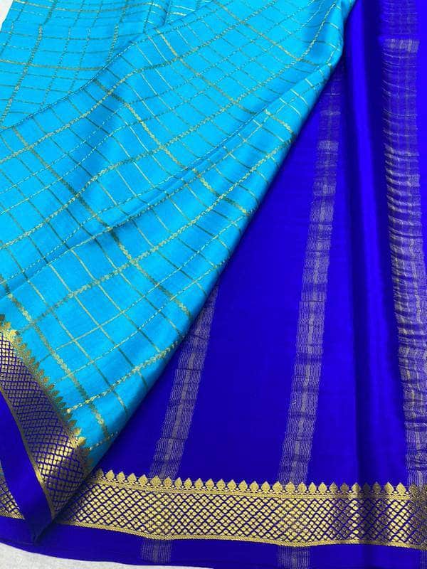 Designer South Silk Check Saree in - Saree - FashionVibes