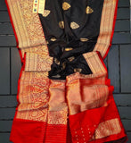Exclusive Gold Zari Banarasi Silk Saree in Black - Saree - FashionVibes