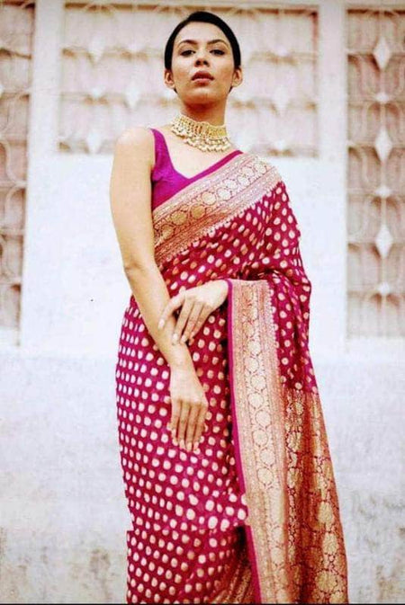 Handloom Banarasi Chiffon Khaddi Georgette Silk Saree