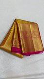 Fabulous Kanjivaram Silk Saree in Gold - Saree - FashionVibes