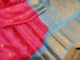 Gadwal Pure Silk Saree in HotPink - Saree - FashionVibes