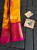 Gadwal Silk Saree in DarkOrange - Saree - FashionVibes