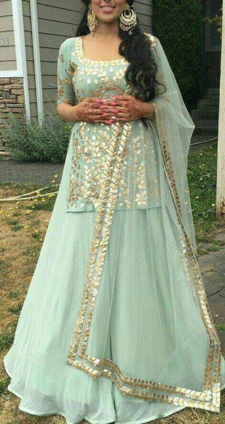 Custom high quality Chikankari Anarkali Wedding Suit