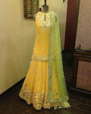 Georgette Sharara Suit in - Salwar Suit - FashionVibes