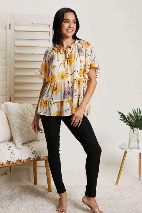 Hailey & Co Beautiful Blooms Full Size Floral Top in - - Trendsi